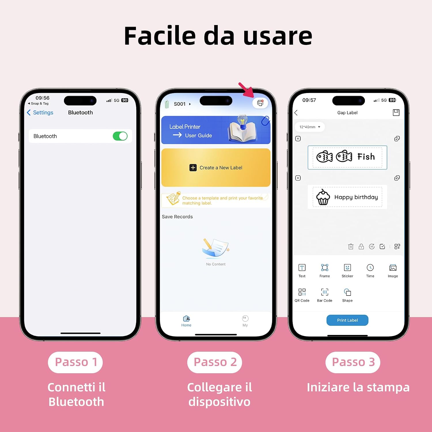 Detalle 2 de ORGSTA S001 etichettatrice portatile con stampa termica Bluetooth (203 DPI) e batteria 2000 mAh