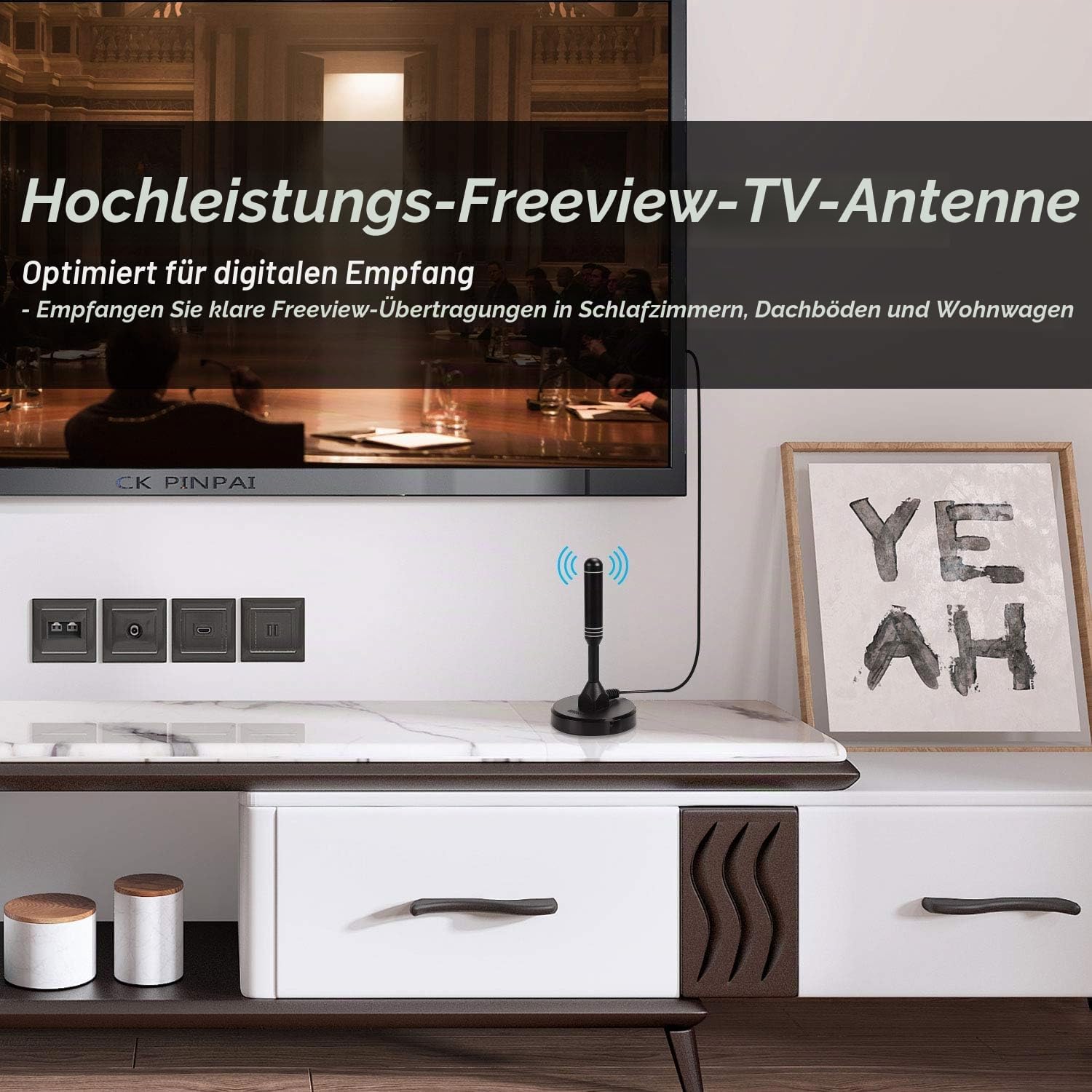 Detalle 2 de August DTA240 DVB-T2 Antenne 2m Kabel