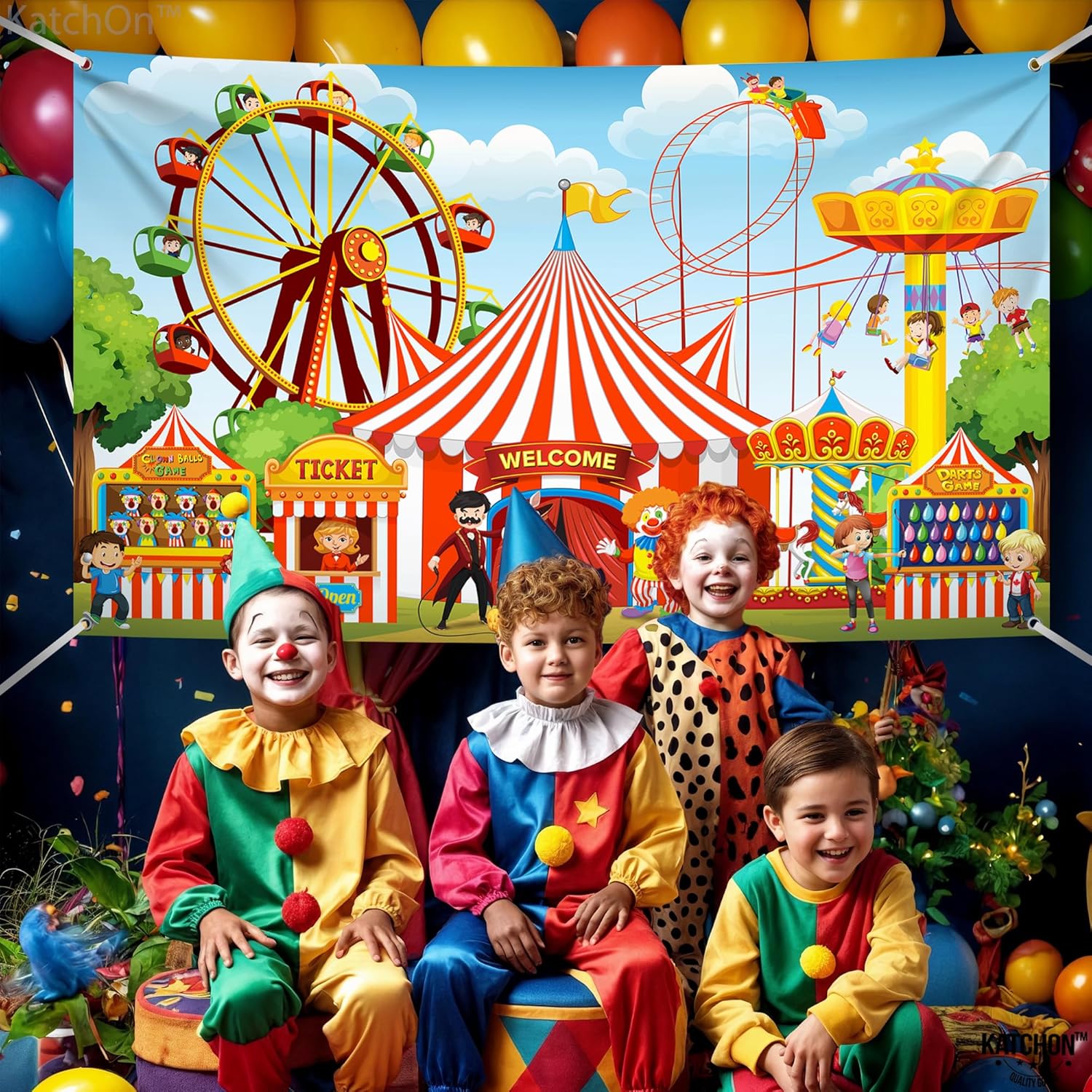 Thumbnail 3 de KatchOn XtraLarge Carnival Backdrop (72x44 Inch) for Carnival & Circus Theme Parties