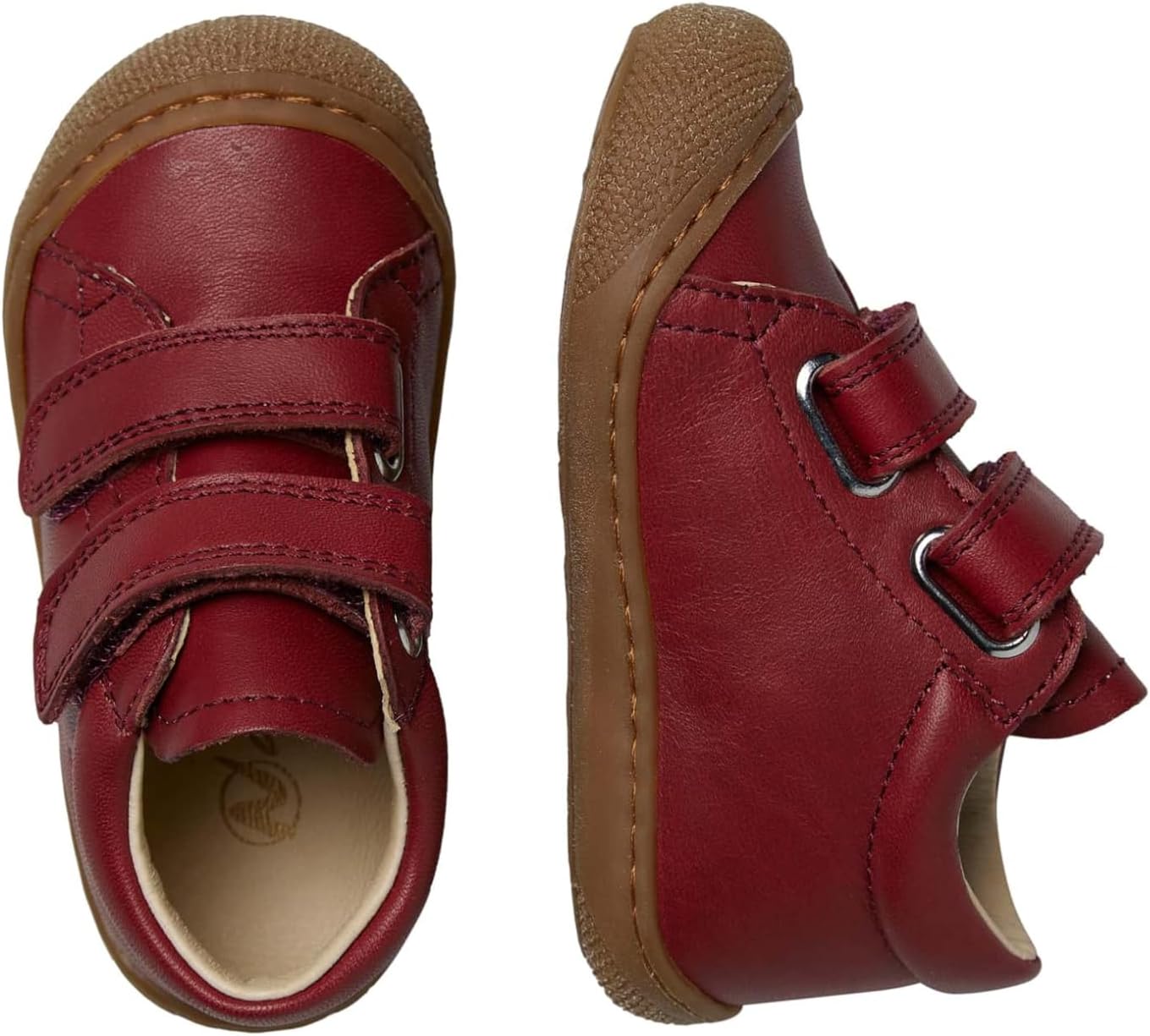 Detalle de Naturino Cocoon VL-Leather First-Steps Shoes: pelle e suola in gomma per i primi passi