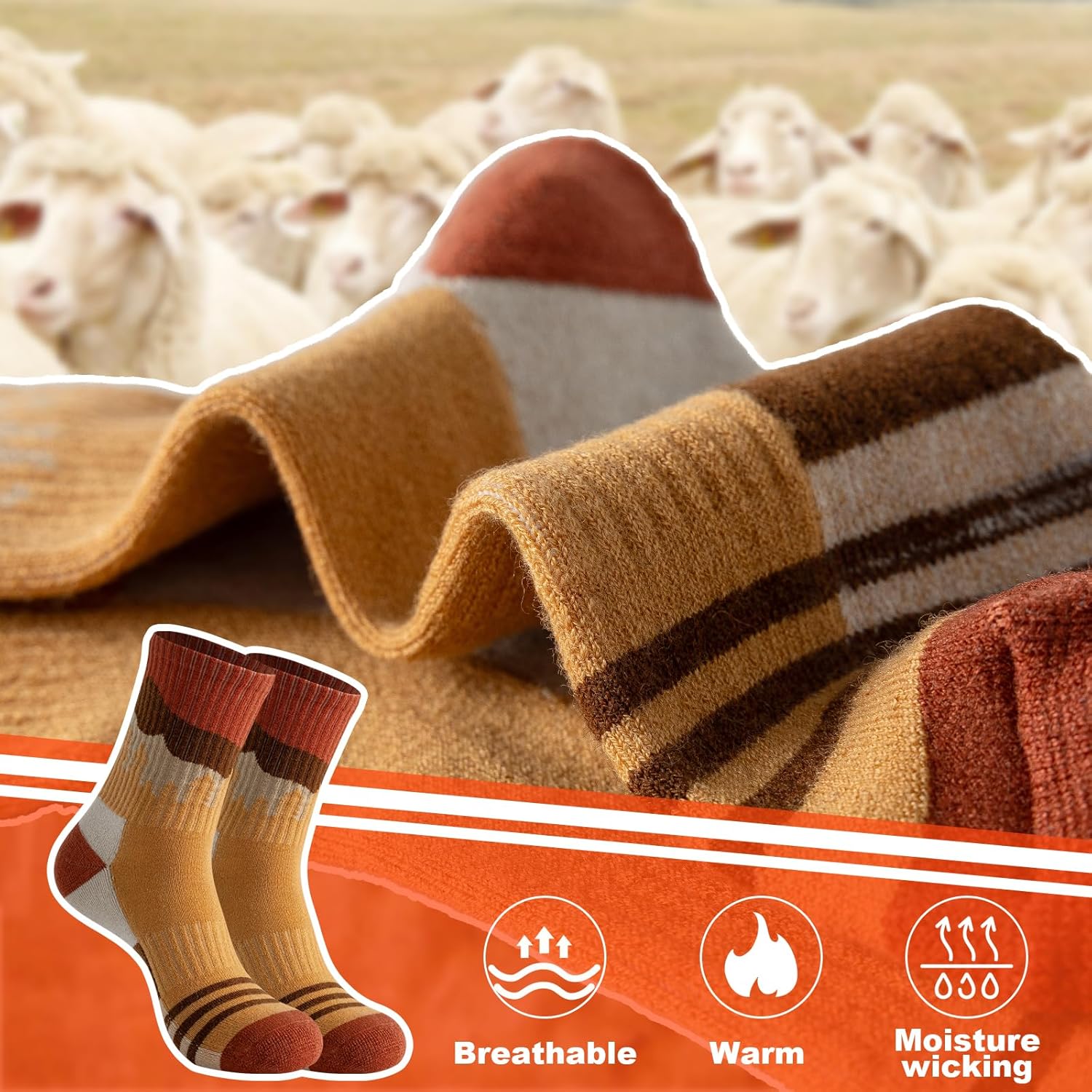 Thumbnail 1 de BONANGEL Merino Wandersocken Damen – Thermo-Trekking-Socken 3er Pack