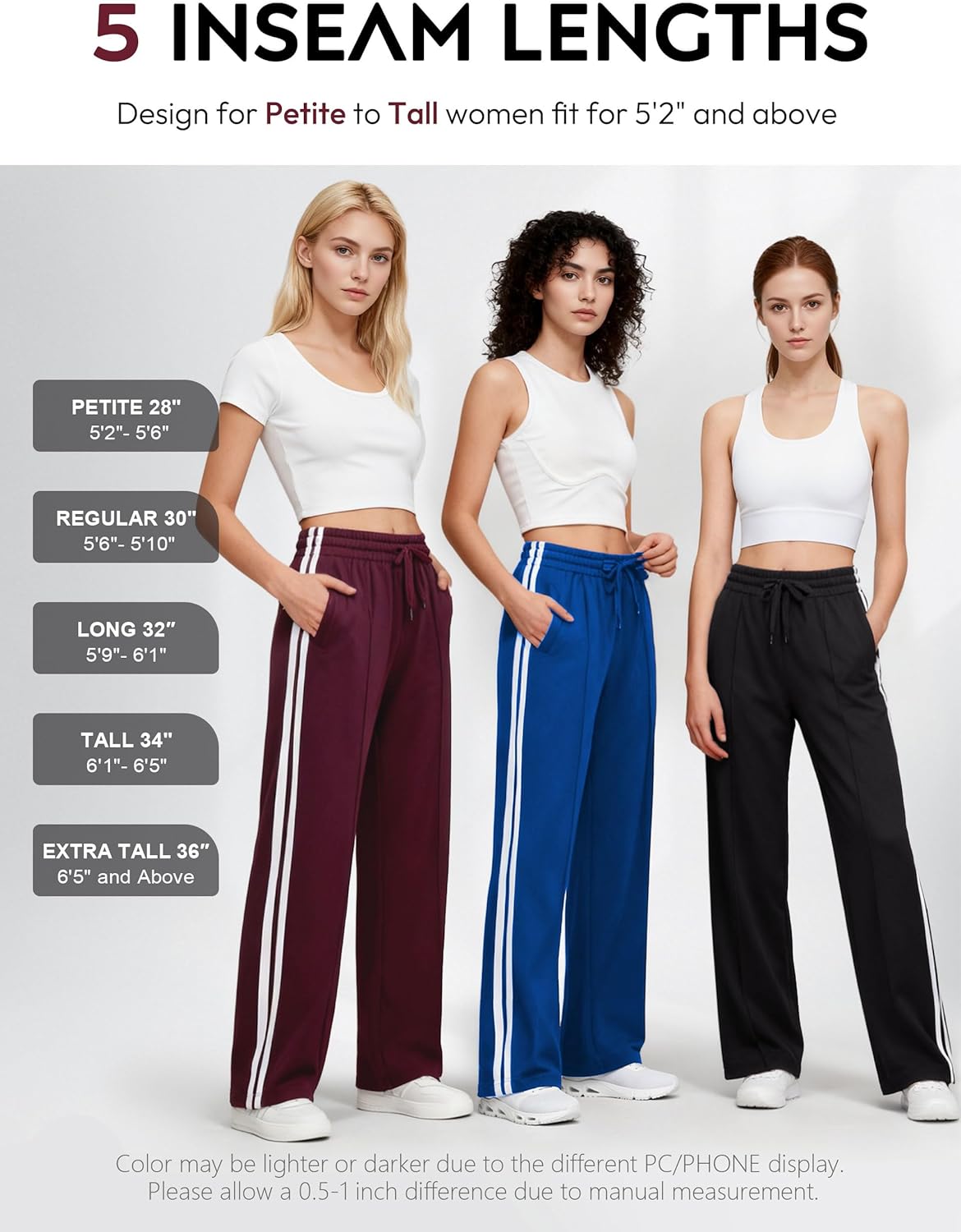Thumbnail 4 de Tapata Women's Track Pants Inseam 28/30/32/34 Loose Straight Leg Joggers 🏃♀