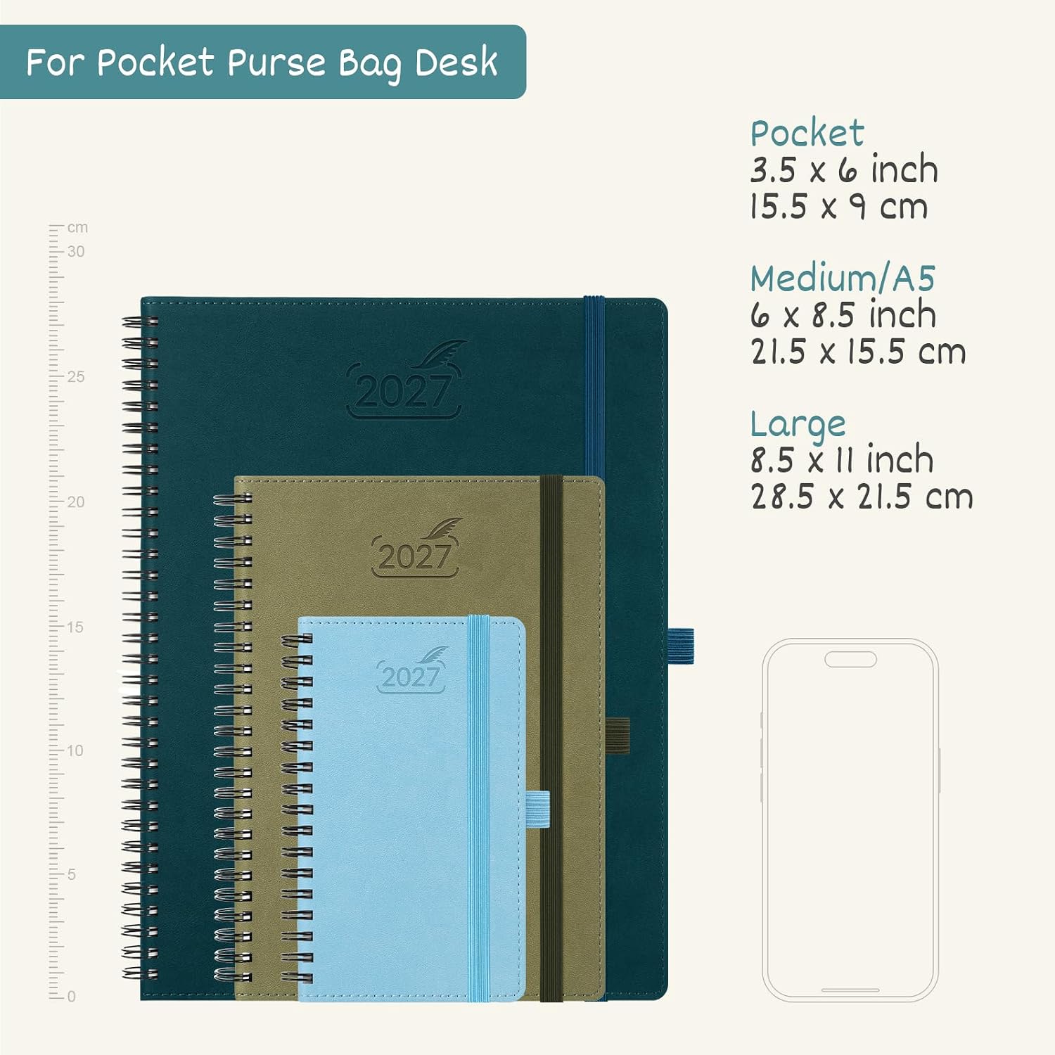 Detalle de BEZEND BZ-P210W01L-27-LV 2027 Planner, Lavender, Hourly Weekly & Monthly