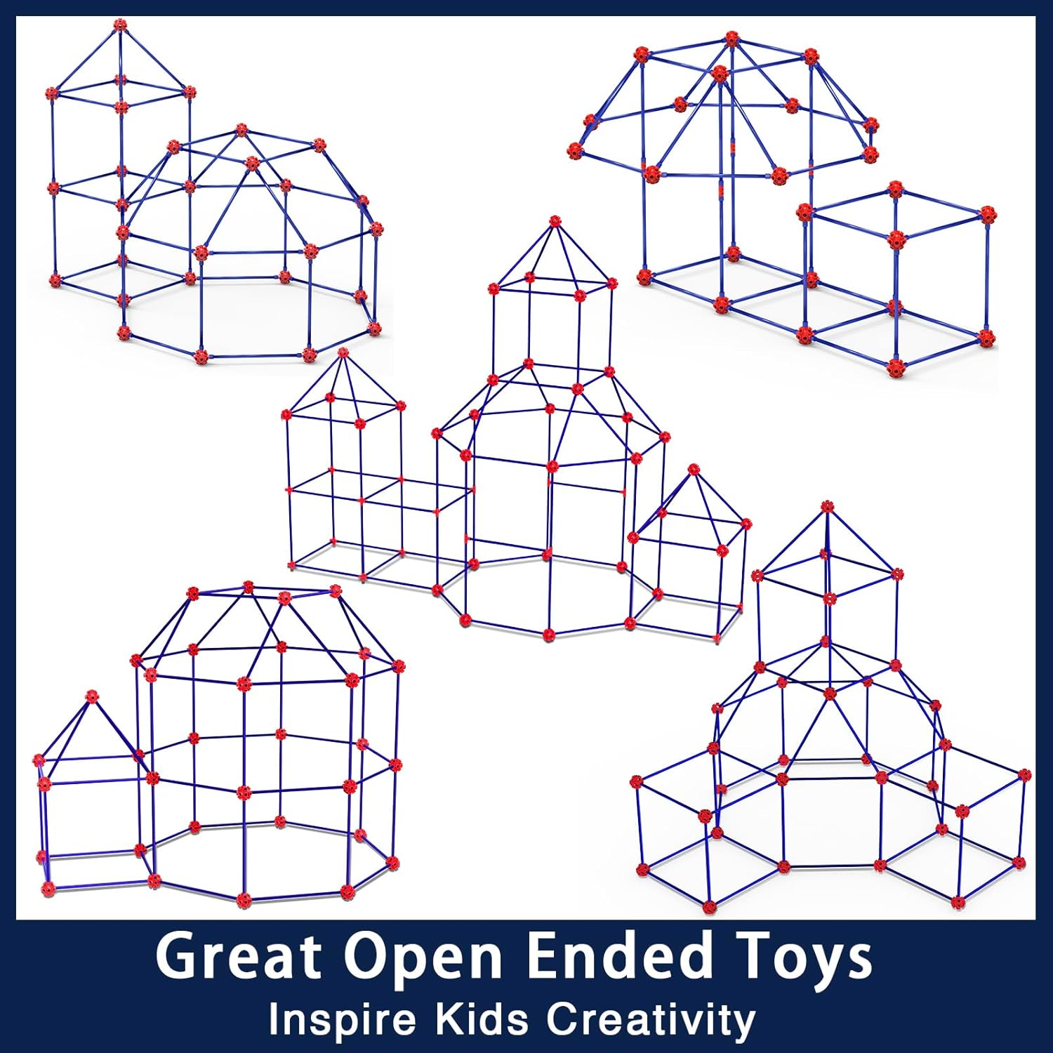 Thumbnail 6 de OleFun 180 Pack Fort Building Kits for Kids (Ages 4–8): Creative STEM Play for Castles, Tunnels, and Tents
