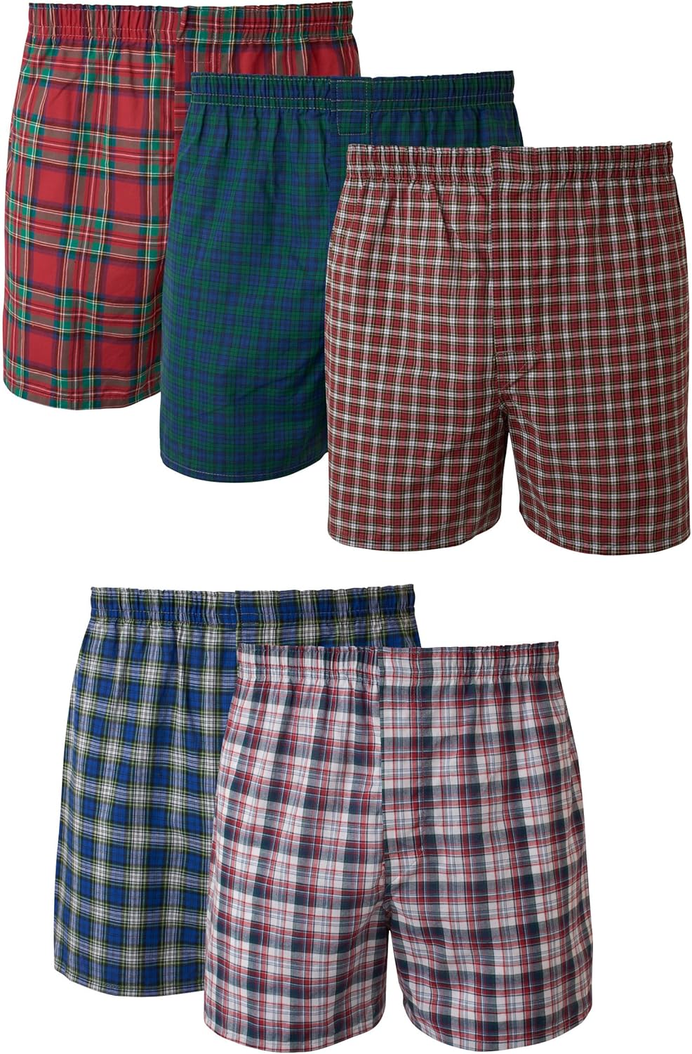 Detalle de Men’s Tartan Hanes Boxer Briefs (6-Pack) with Cool Comfort