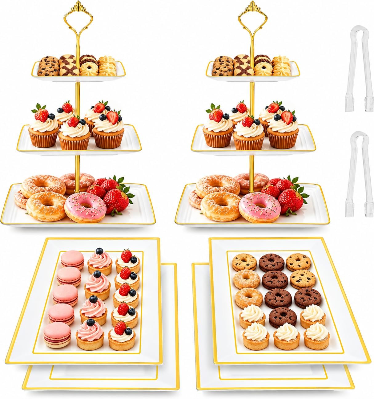 Detalle de Square Dessert Display Set, 3-Tier