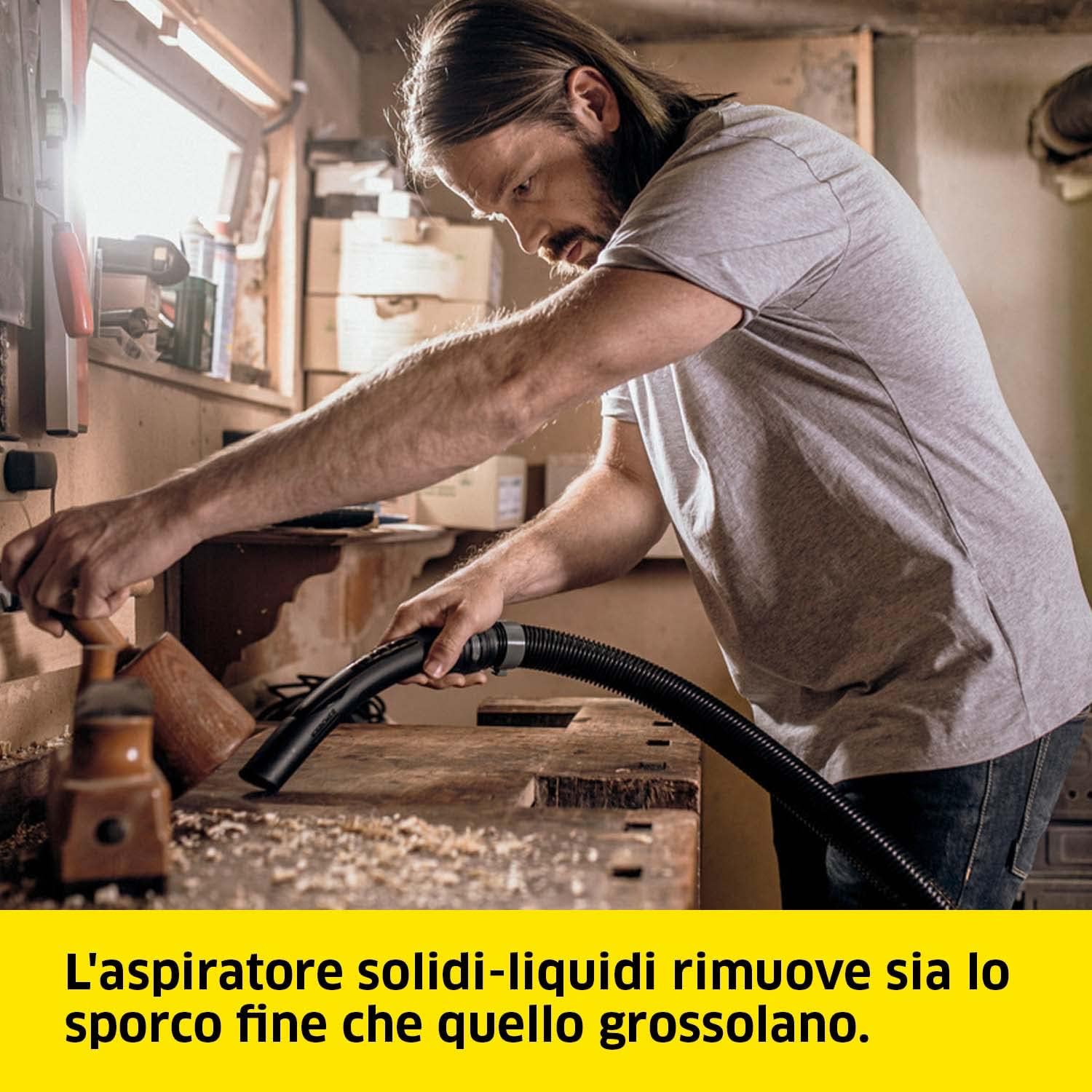 Thumbnail 4 de KÄRCHER WD 5 S - Aspiratore solido/liquido 25 l, 1200 W, contenitore in acciaio inox, 2,2 m tubo di aspirazione, funzione soffiante e pulizia filtro