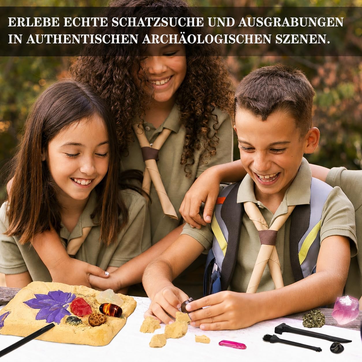 Thumbnail 6 de Greek Science „Mein erstes Mega“ Ausgrabungsset mit 15 echten Kristallen & Edelsteinen für Kinder