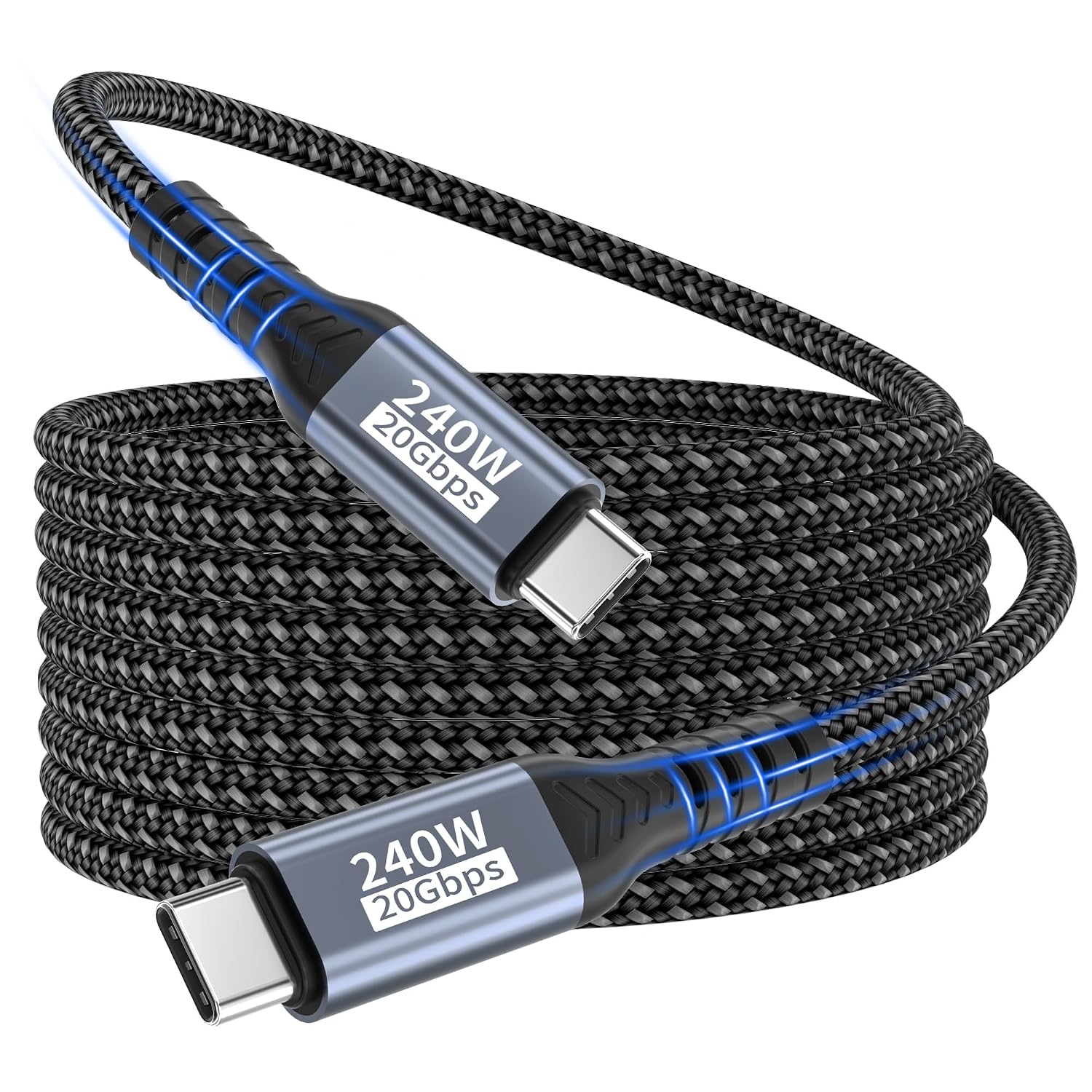 Detalle de USB-C to USB-C Cable 3m — 20Gbps USB 3.2 Gen2x2, 240W PD3.1 for High-Resolution Video and Fast Charging