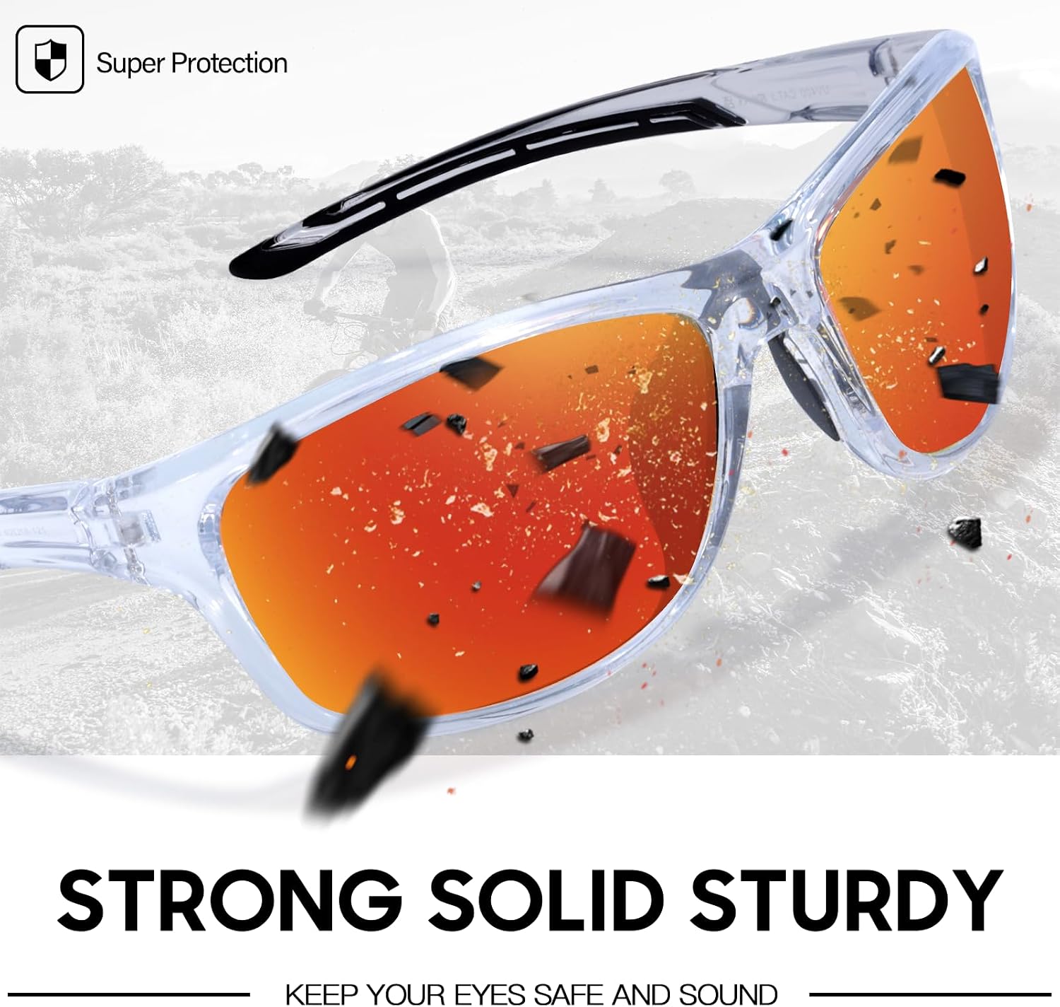 Detalle de LVIOE Sport Sunglasses for Women: Polarised UV400 Wrap-Around for Cycling, Hiking and Running