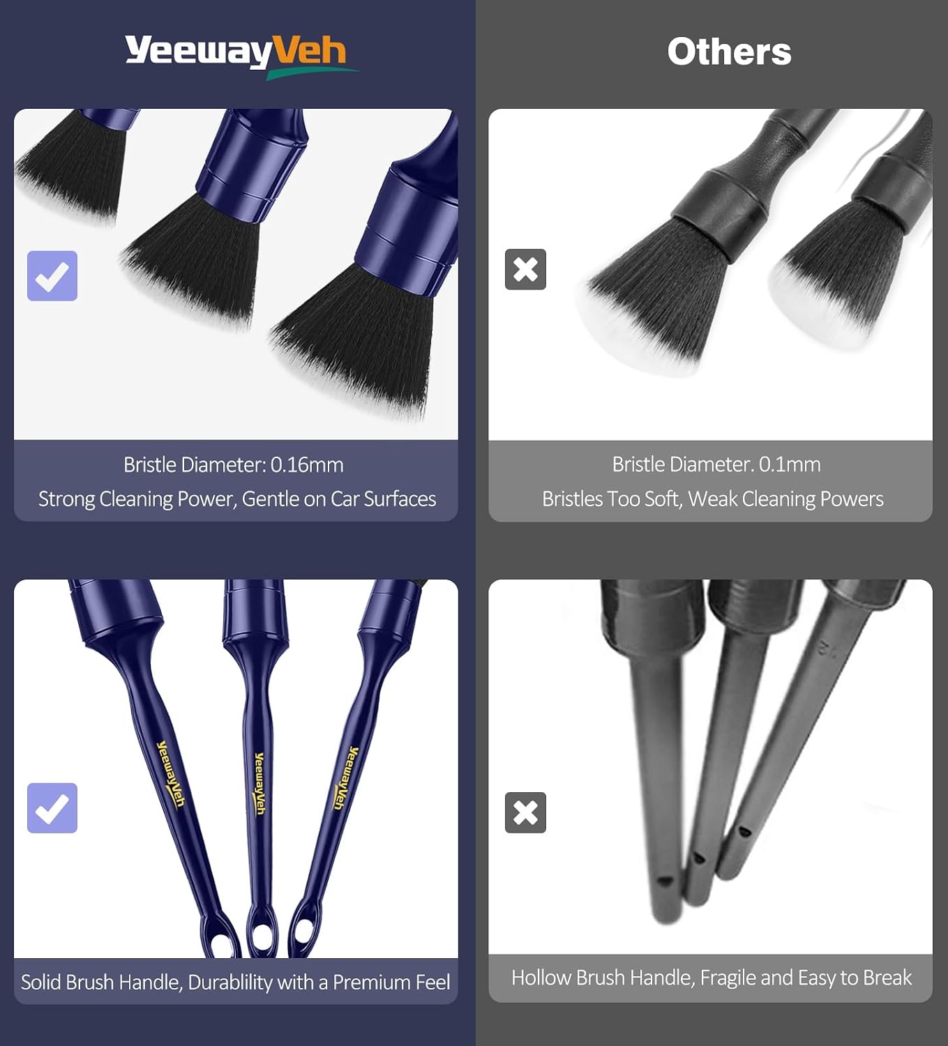 Thumbnail 5 de YeewayVeh Car Detailing Brush Set 3PCS