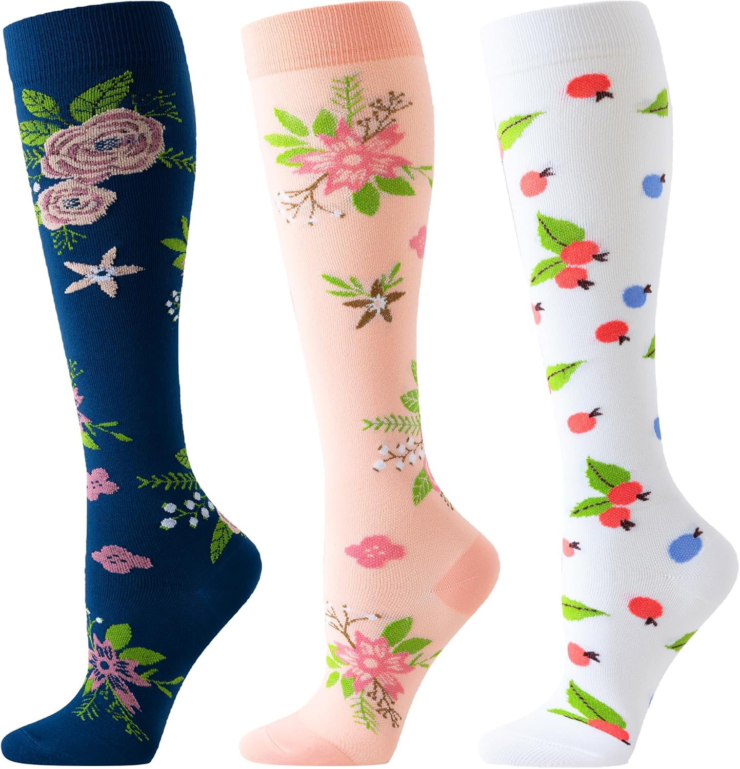 Detalle de BISOUSOX kompressionsstrumpor 15–20 mmHg, 3 par för sport och resa