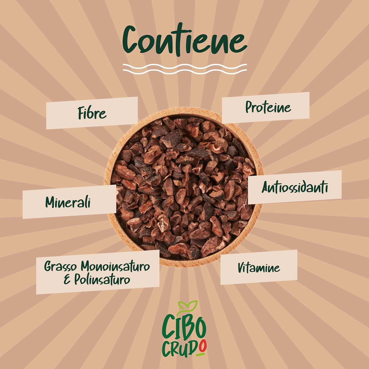 Thumbnail 2 de CIBO CRUDO Granella di Cacao Crudo Biologico (250 g) di varietà Criollo