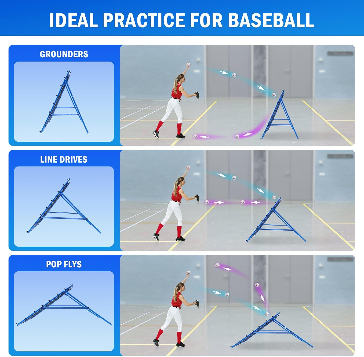 Thumbnail 4 de Winthai 4x4FT Multi-Sport Volleyball Baseball Rebounder Net with Quick Adjustments