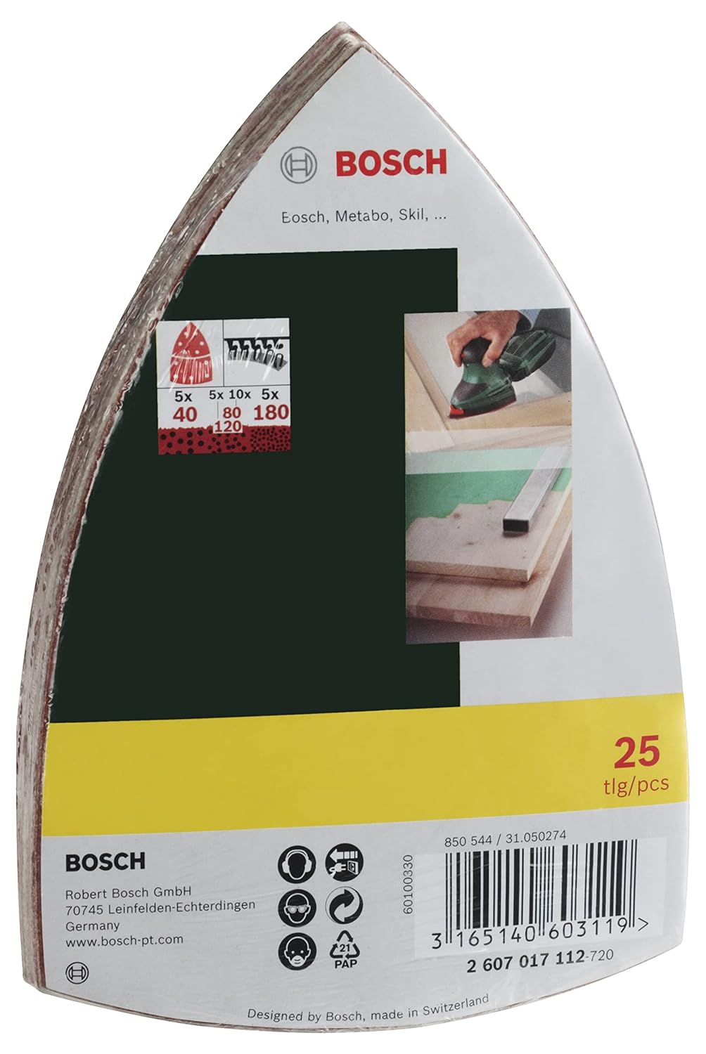 Thumbnail 1 de Bosch 25 pcs Sanding Sheet Set for multi-sanders (40/80/120/180 grit, 102 x 62.93 mm)