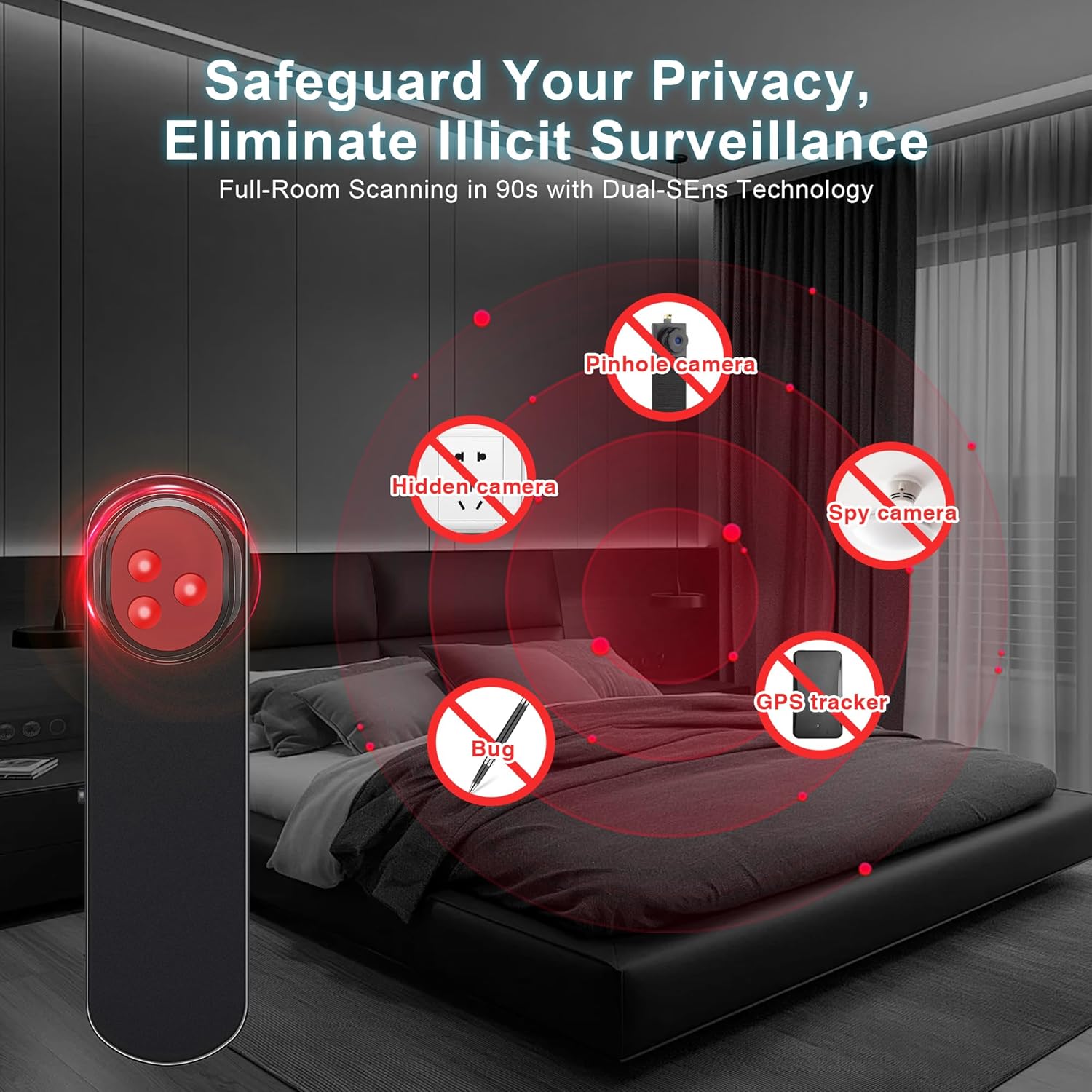 Thumbnail 4 de AOBOCAM Spy Hidden Camera Detector: AI-Powered Anti-Spy Device