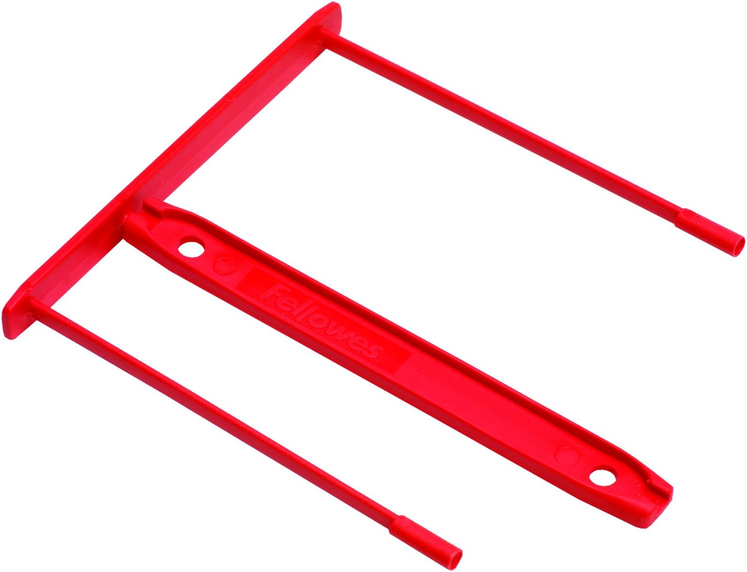 Detalle de Fellowes Transit – Pack de 100 clips d’archivage Eco, rouge, 80 mm