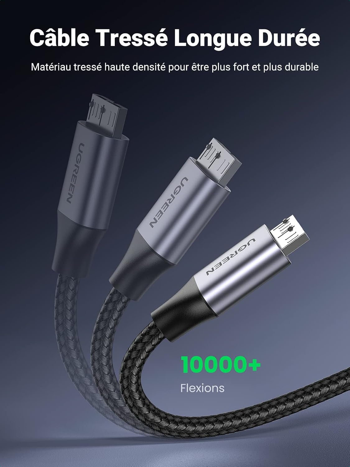 Thumbnail 3 de UGREEN Câble USB 3.0 Mâle A vers Micro B