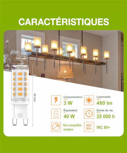 Detalle 2 de CHEERBEE Ampoule LED G9 3 W