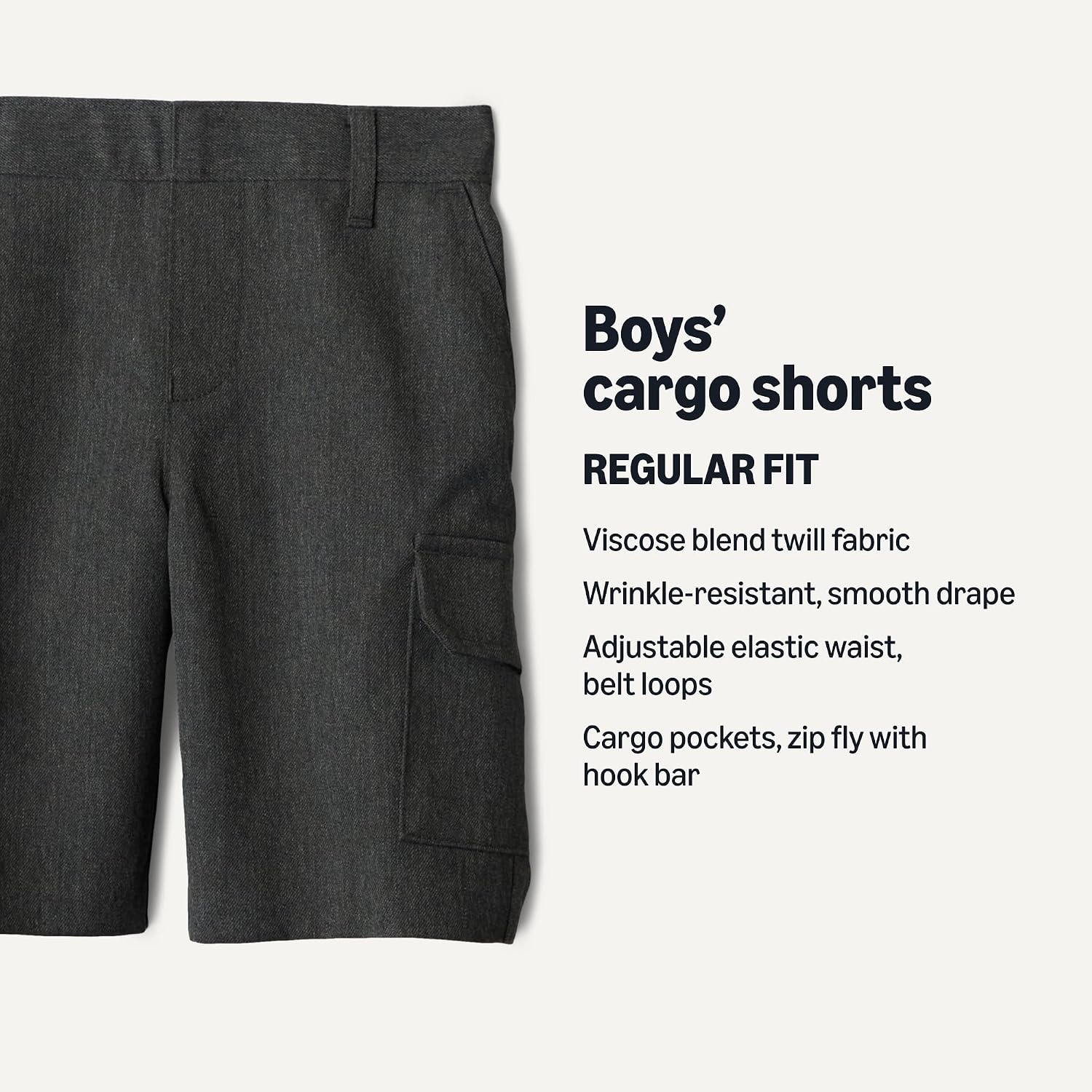 Detalle 2 de Amazon Essentials Boys' Cargo School Uniform Shorts, Pack of 2