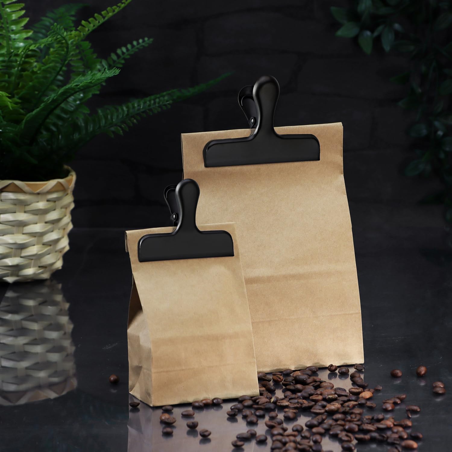 Detalle de Wilhelm Sell® 10x clips de fermeture en acier inoxydable – fermeture hermétique pour sacs et sachets alimentaires