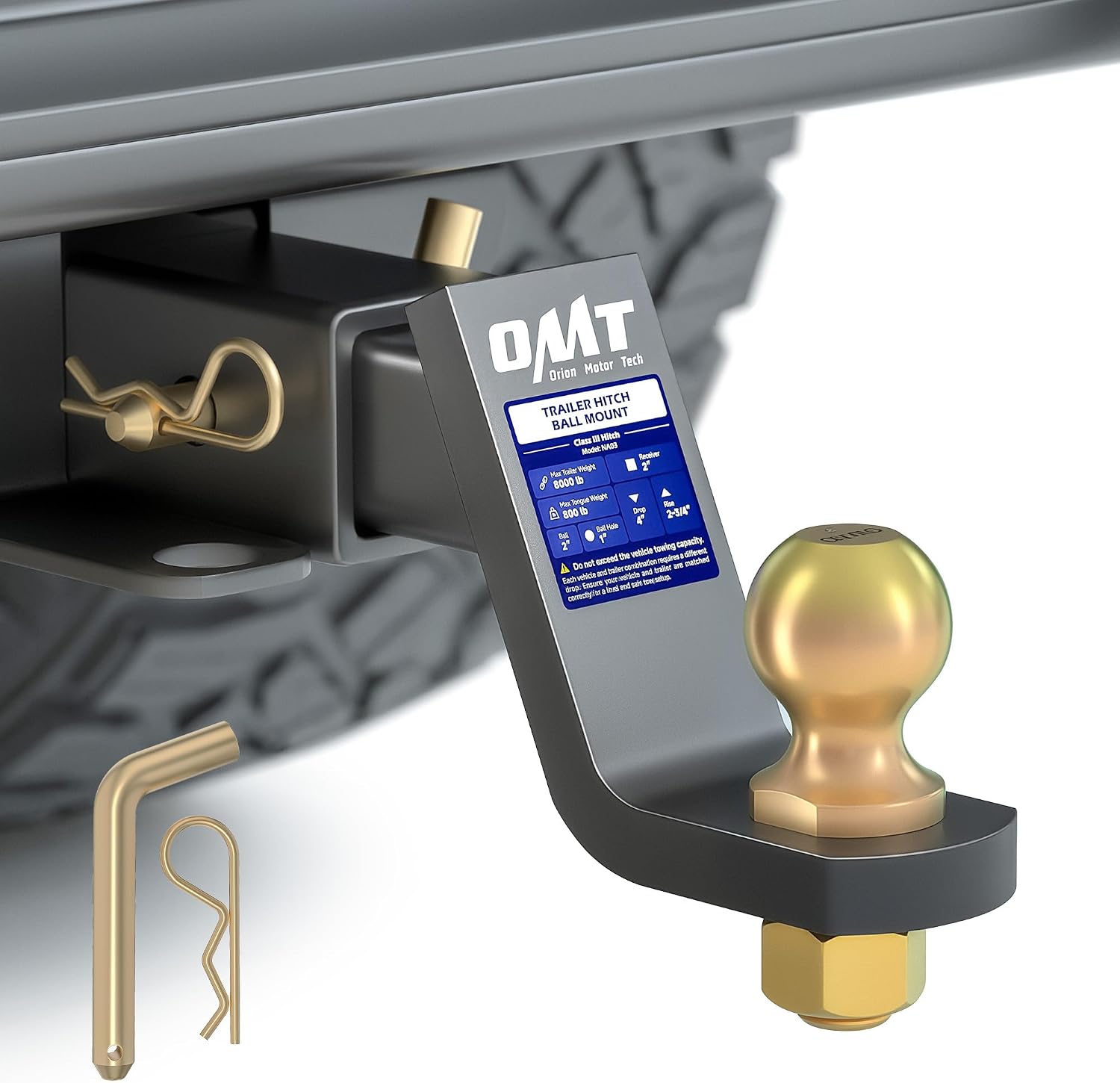 Detalle de Orion Motor Tech Trailer Ball Mount 8000 lb