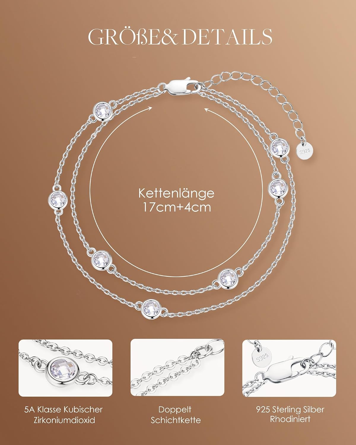 Detalle 2 de LOUISA SECRET Pferdeaugen Armband 17 cm