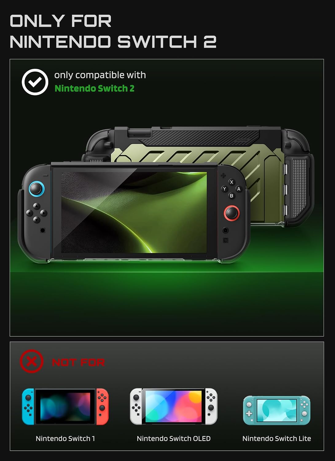 Detalle 2 de SUPCASE Unicorn Beetle Pro SUP-Switch2025-UBPro Nintendo Switch 2 Case, Green