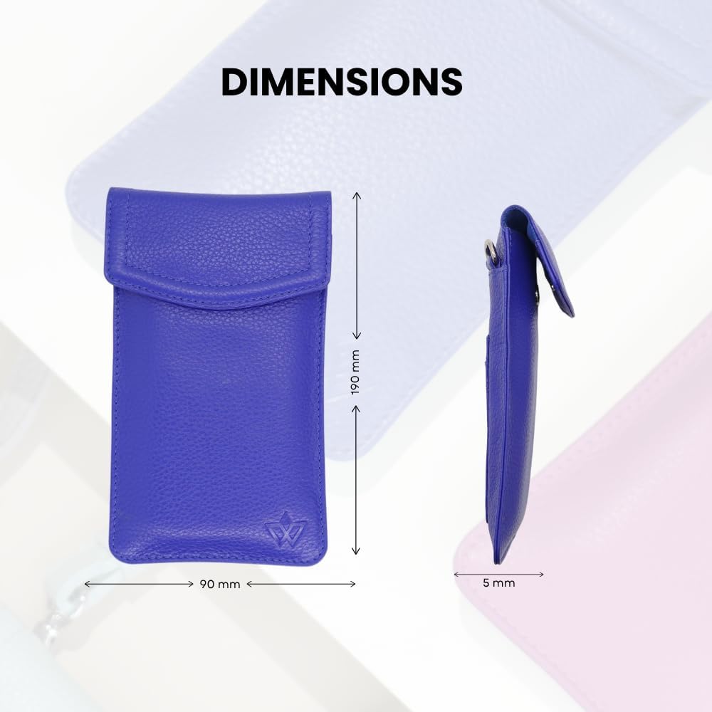 Detalle de WASAMA Sidekick Crossbody Phone Bag — Genuine Leather, RFID‑Protected, Two Versions