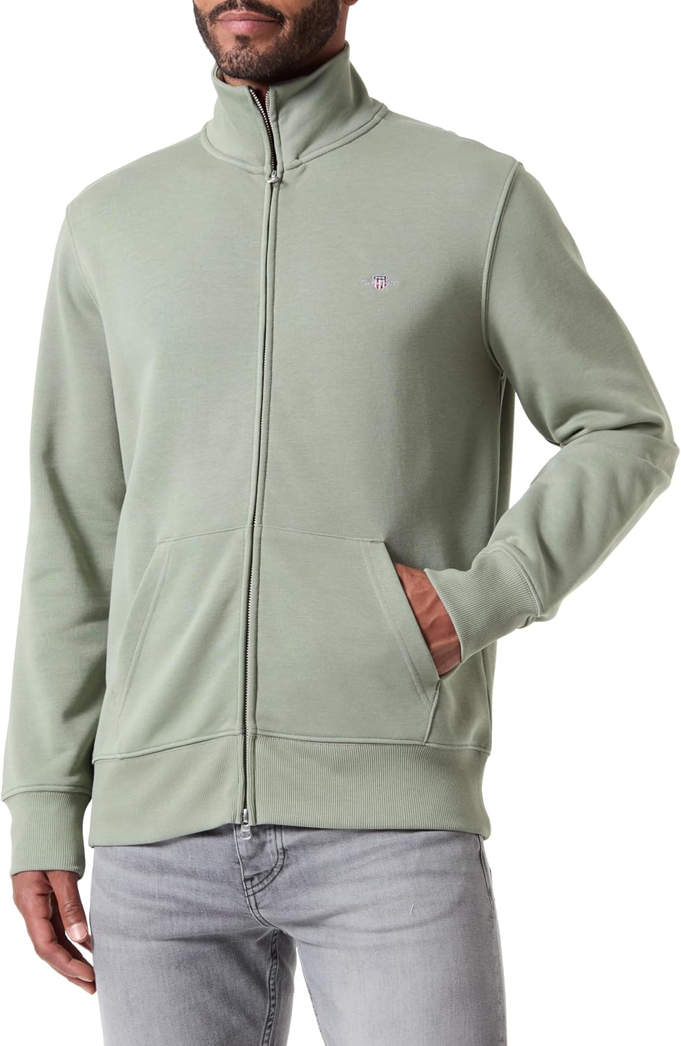 Thumbnail 4 de GANT Men’s Regular Shield Zip Sweatshirt (Grey) – everyday zip layer
