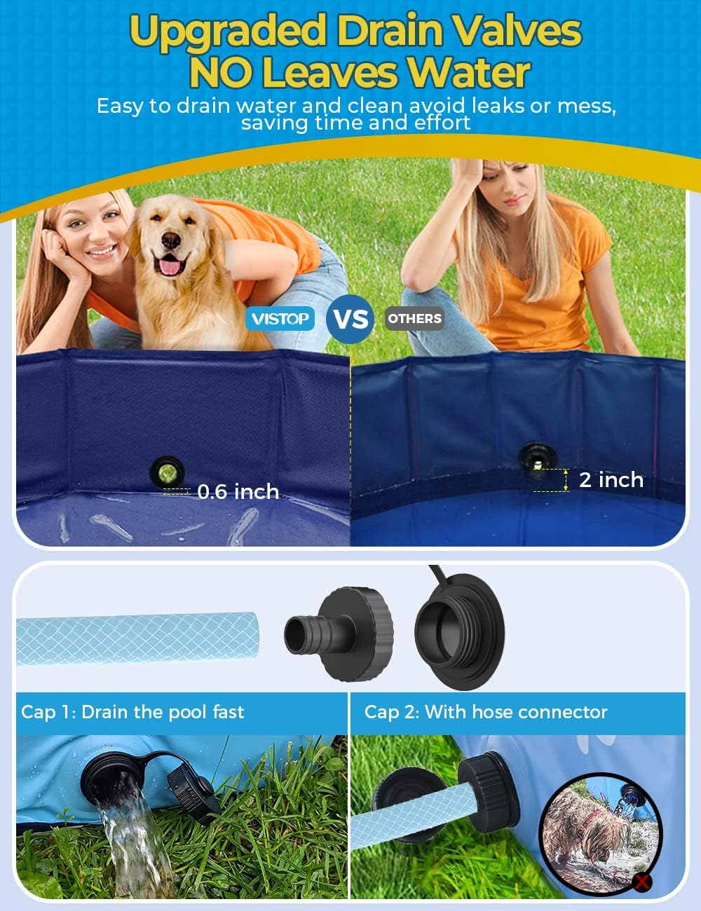Thumbnail 4 de VISTOP Medium Foldable Dog Pool (37 inch) with Hard Plastic Shell