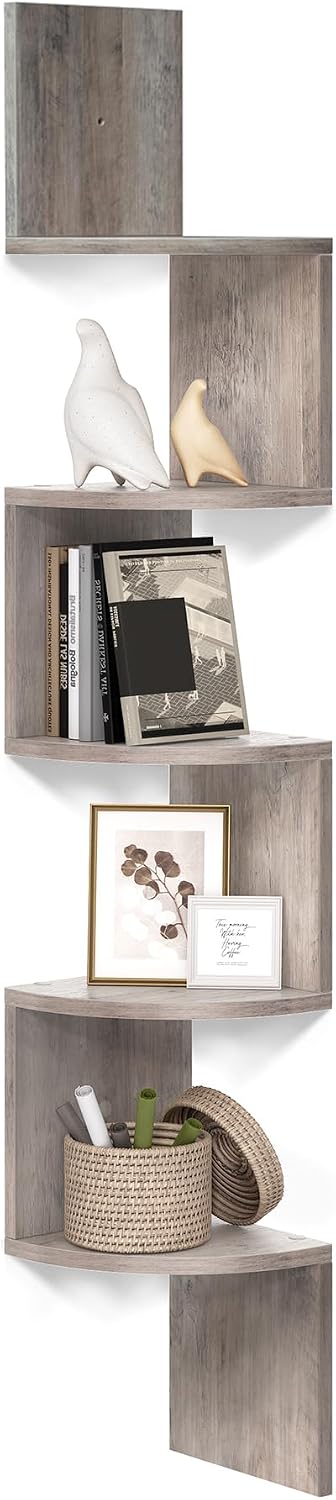 Detalle de VASAGLE LBC072M01 5-tier corner shelf for home