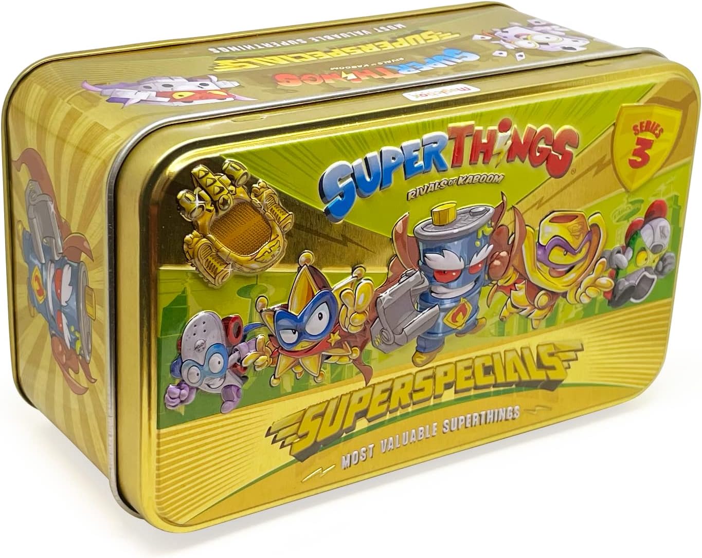 Detalle de SUPERTHINGS RIVALS OF KABOOM Lata Gold Serie 3 – Exklusive Sammlerpackung