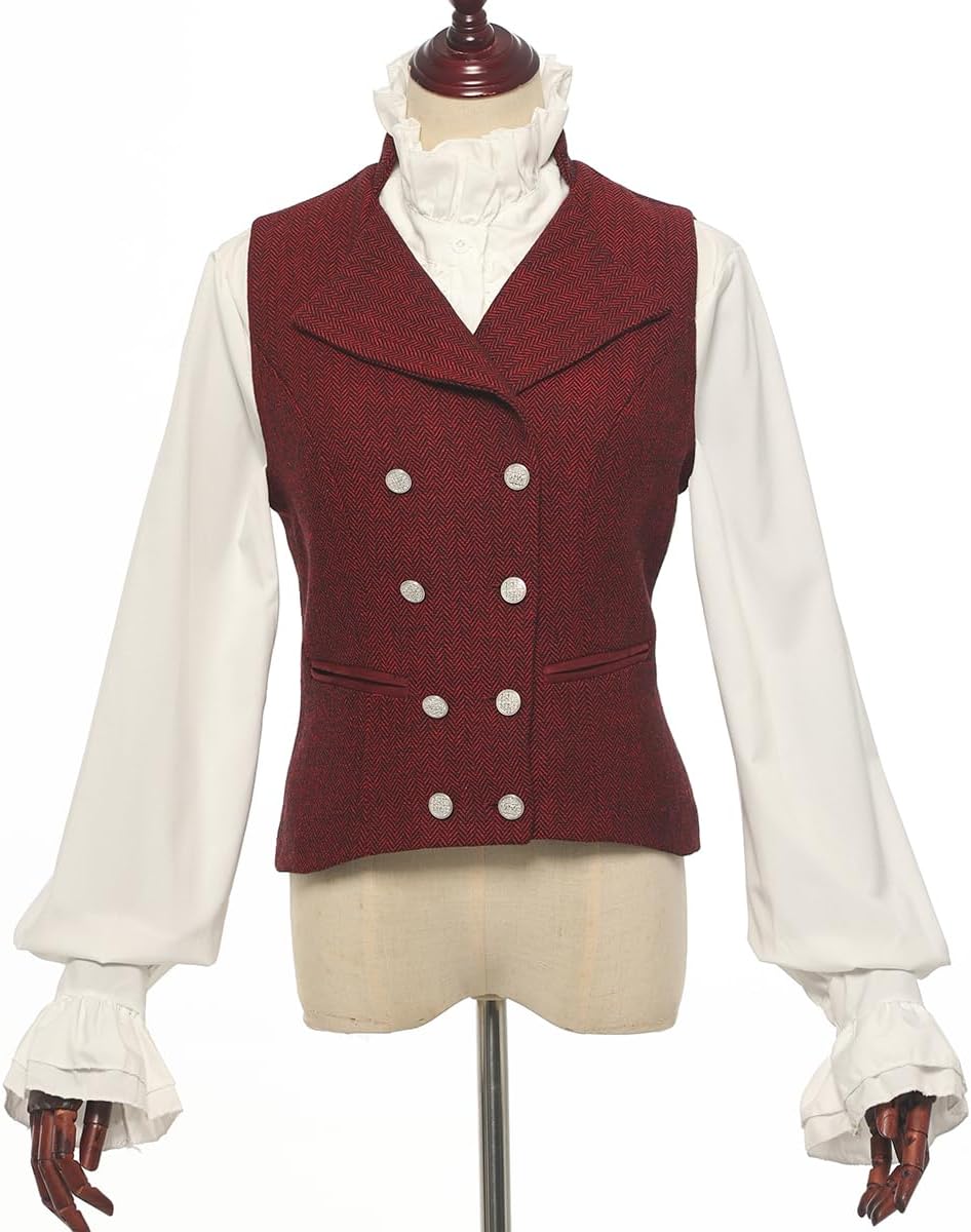 Thumbnail 2 de UniqKaliber gilet de costume à col en V pour femme en tweed, coupe ajustée