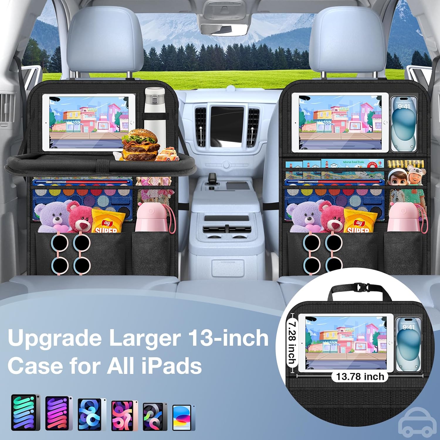 Detalle 2 de Oneyus Car Backseat Organizer with Table Tray