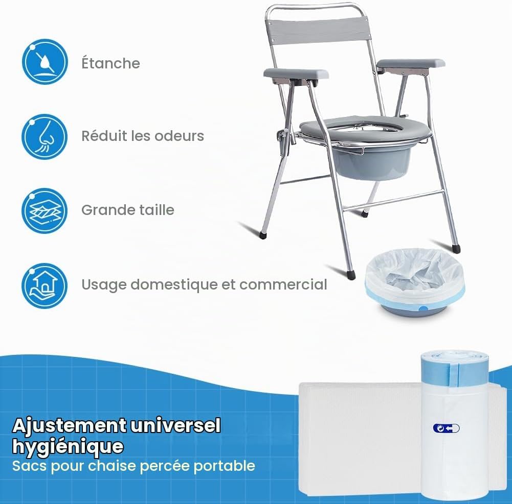 Detalle de ACWOO wegwerpinzetstukken voor toiletstoel met absorberende pads, 450 ml