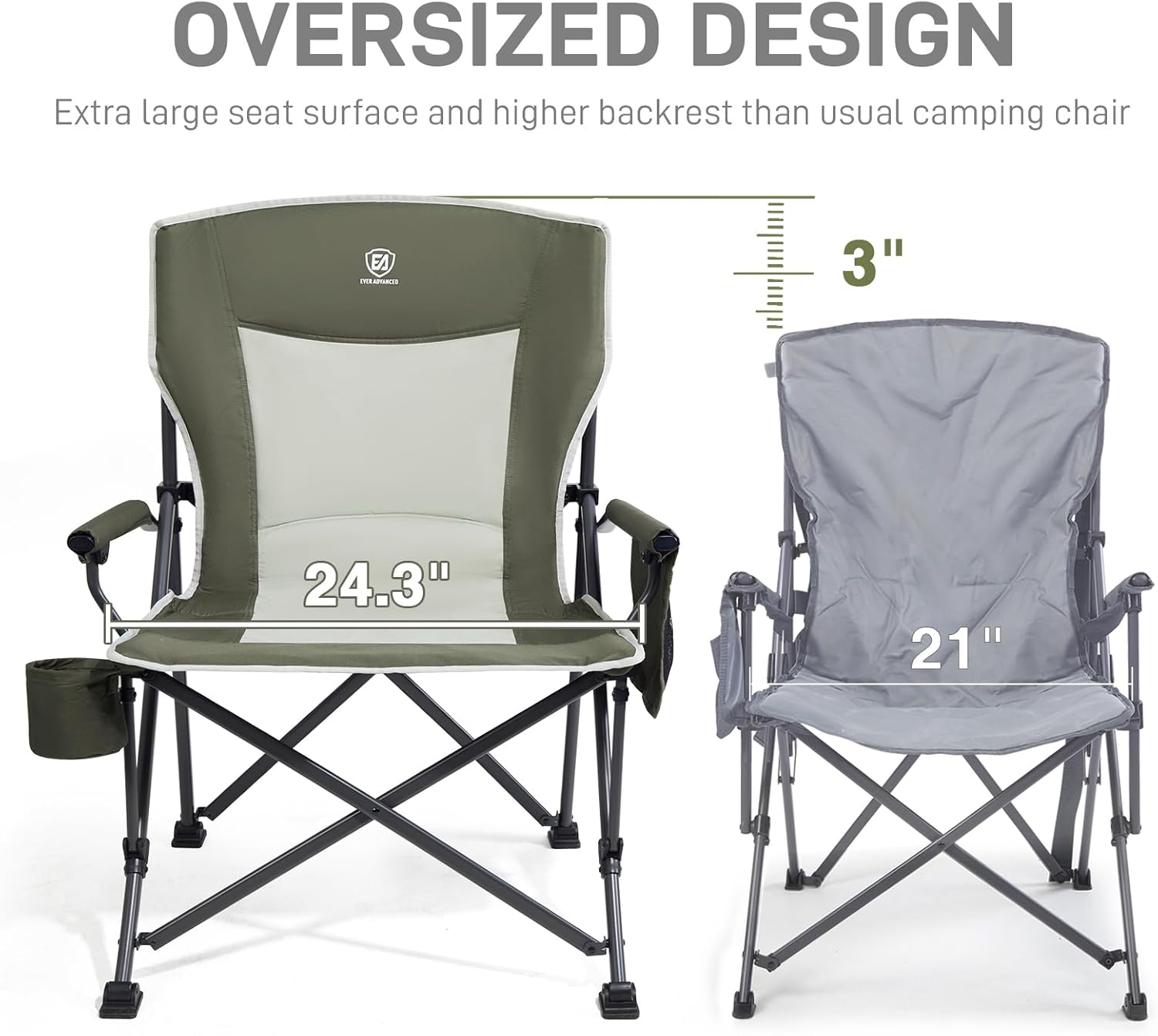 Thumbnail 4 de Camping chair keyword Heavy duty 230kg