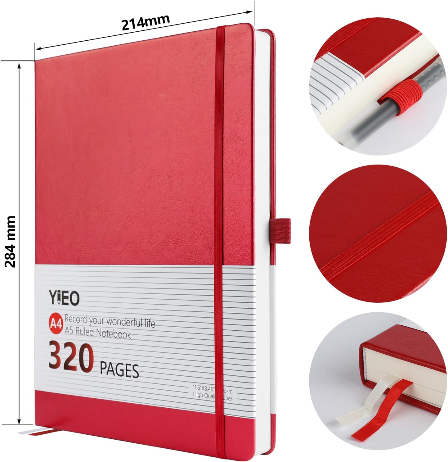 Detalle 2 de A4 Hardcover Notebook 320 Pages, 100 GSM ๐