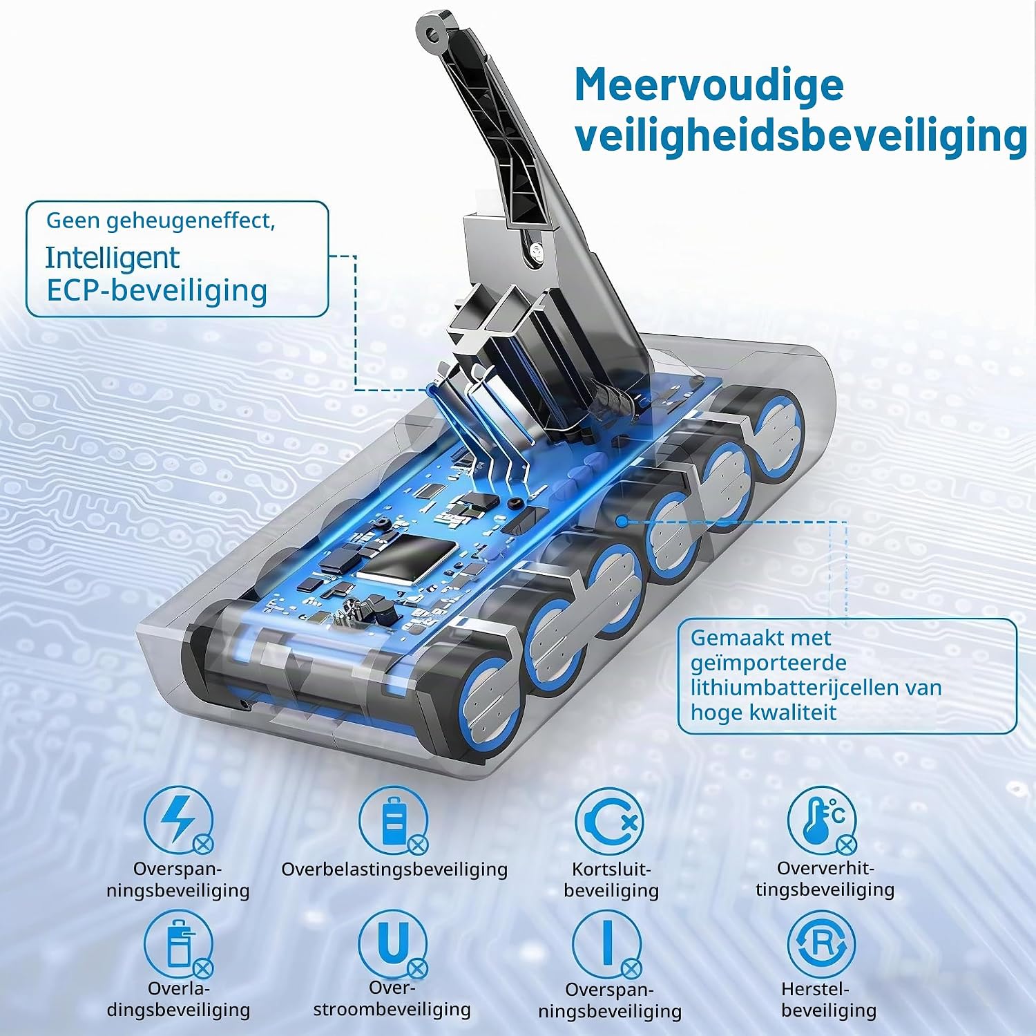 Thumbnail 3 de BATTOOL V8 SV10 vervangende accu voor Dyson V8, Li-ion