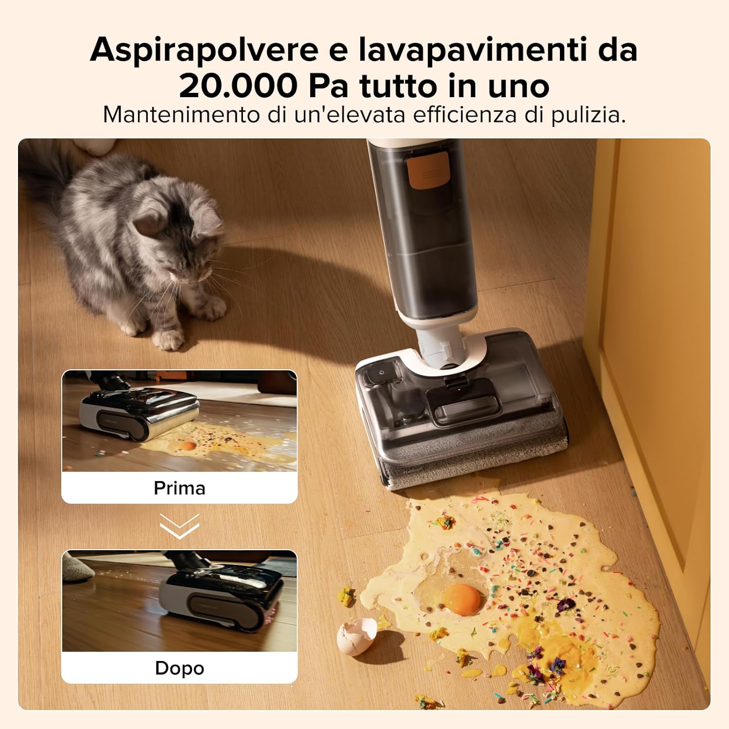 Thumbnail 3 de roborock F25 GT: Aspirapolvere e Lavapavimenti senza fili 2-in-1 con pulizia ad alta temperatura e asciugatura rapida