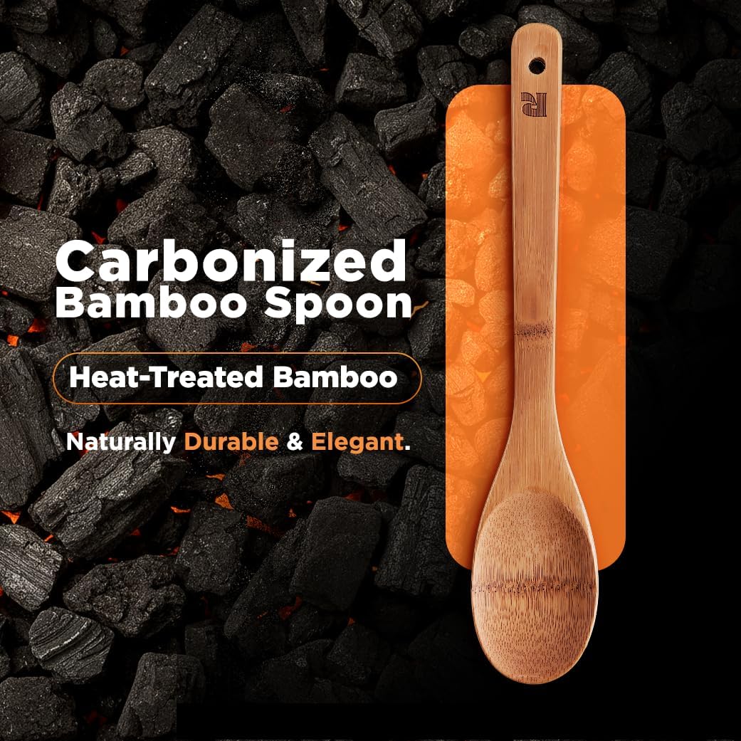 Thumbnail 1 de Riveira Dark Bamboo 6-Piece Wooden Spoons Set for Cooking
