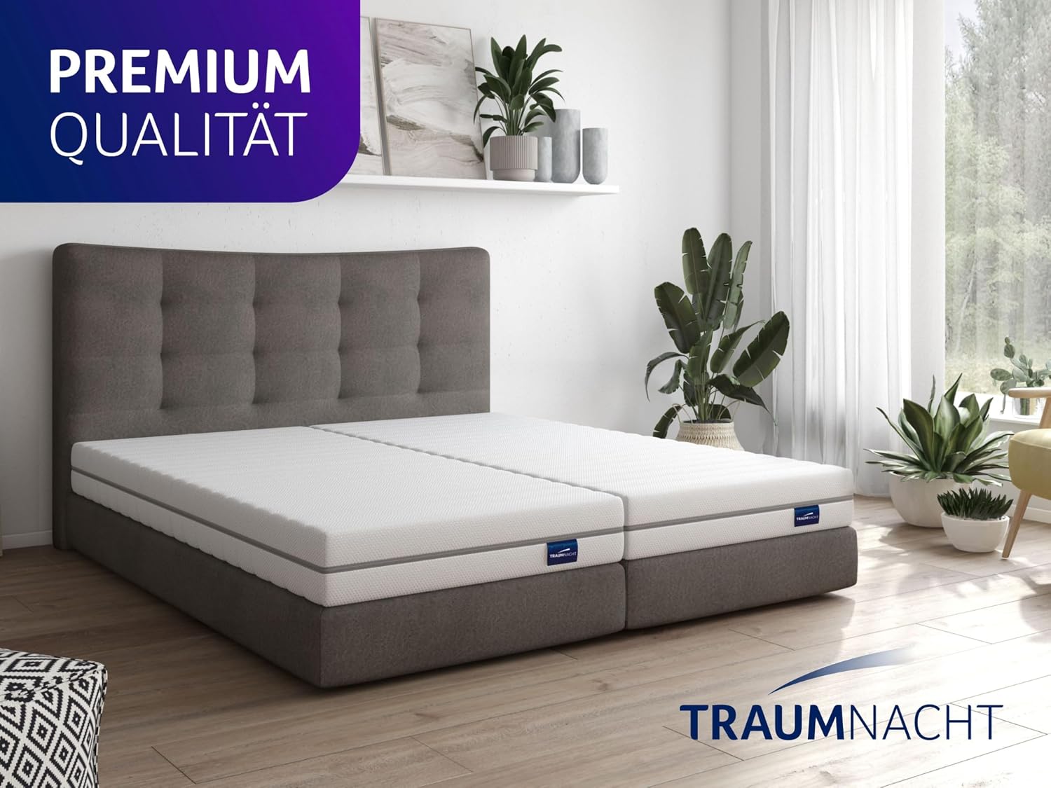 Detalle de Traumnacht orthopädische Kaltschaum Wendematratze 90x200 cm (7-Zonen) – atmungsaktiv & Öko-Tex zertifiziert, beidseitig nutzbar