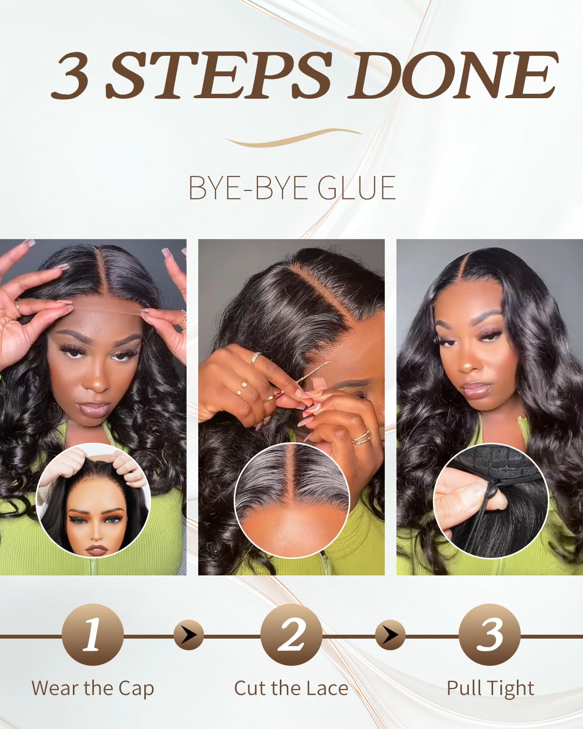 Detalle 1 de Vipgrace 5x5 HD Lace Closure Wig 26in