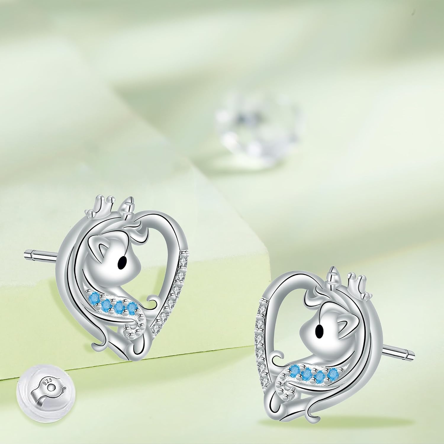 Thumbnail 4 de Hifeeled Ohrstecker 925 Silber mit Unicorn 12,5 mm