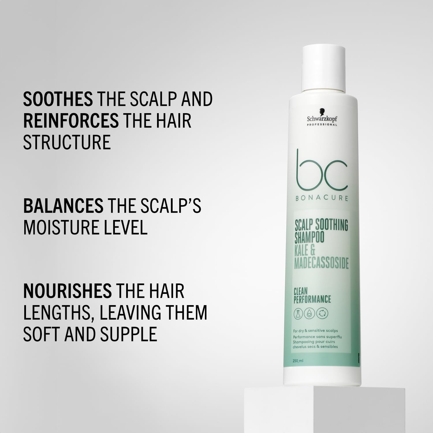 Thumbnail 2 de Schwarzkopf Professional Bonacure Soothing Shampoo for Dry, Sensitive Scalp (Kale & Madecassoside) 250 ml