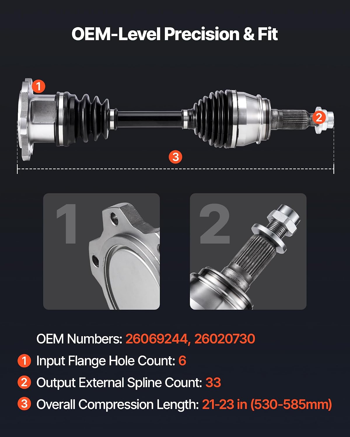 Detalle de VEVOR CV axle assembly for 1999–2006 Chevrolet Silverado 1500