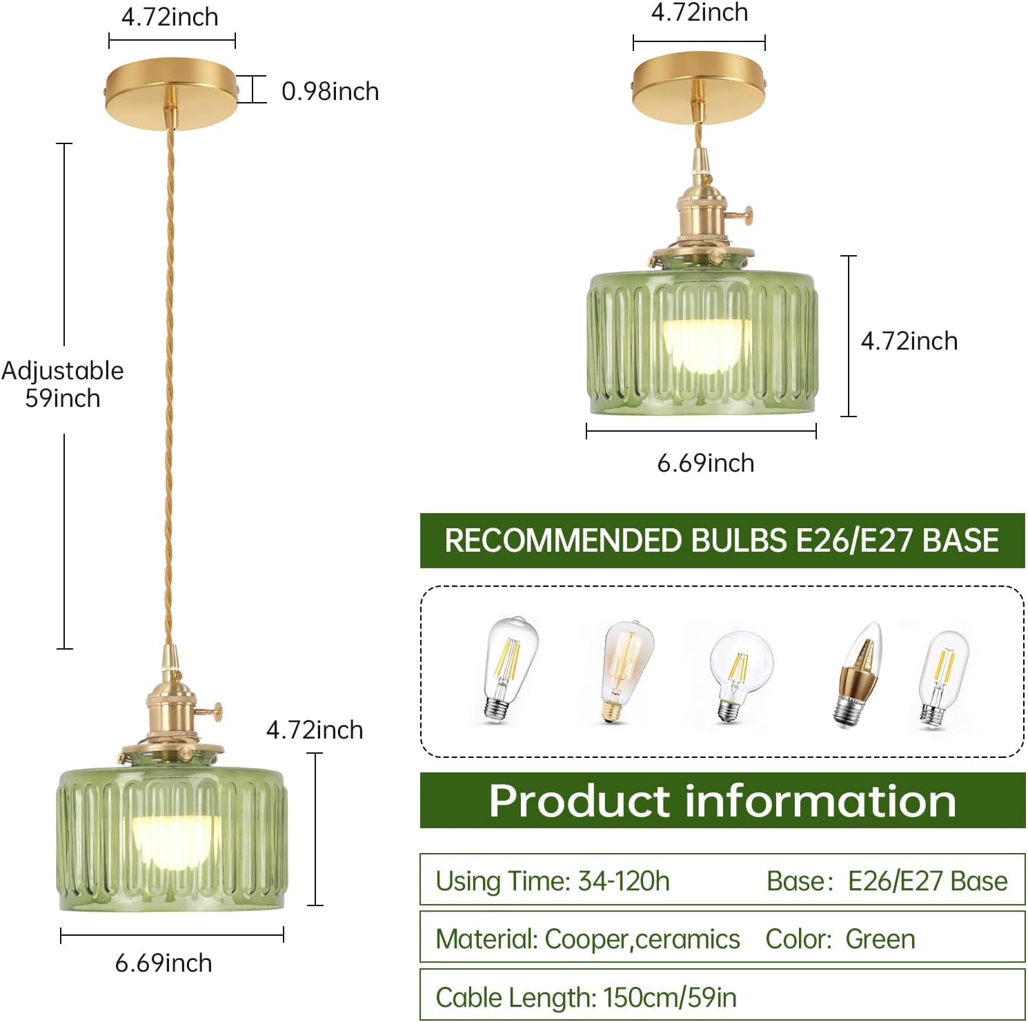 Thumbnail 5 de Shenmoyl Battery Operated Pendant Light 5000mAh – 2 Pack Wireless RGB/Color Temp Chandelier