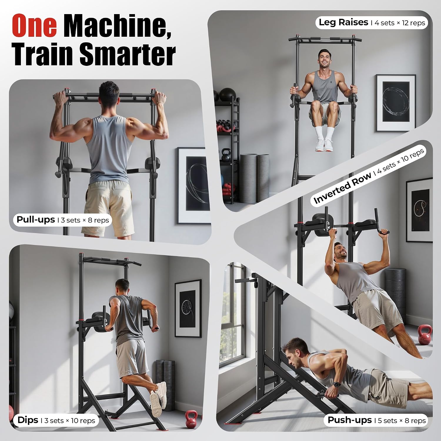 Thumbnail 4 de Sportsroyals FB-20YTXS01 Power Tower with Adjustable Height for Pull-Ups and Dips