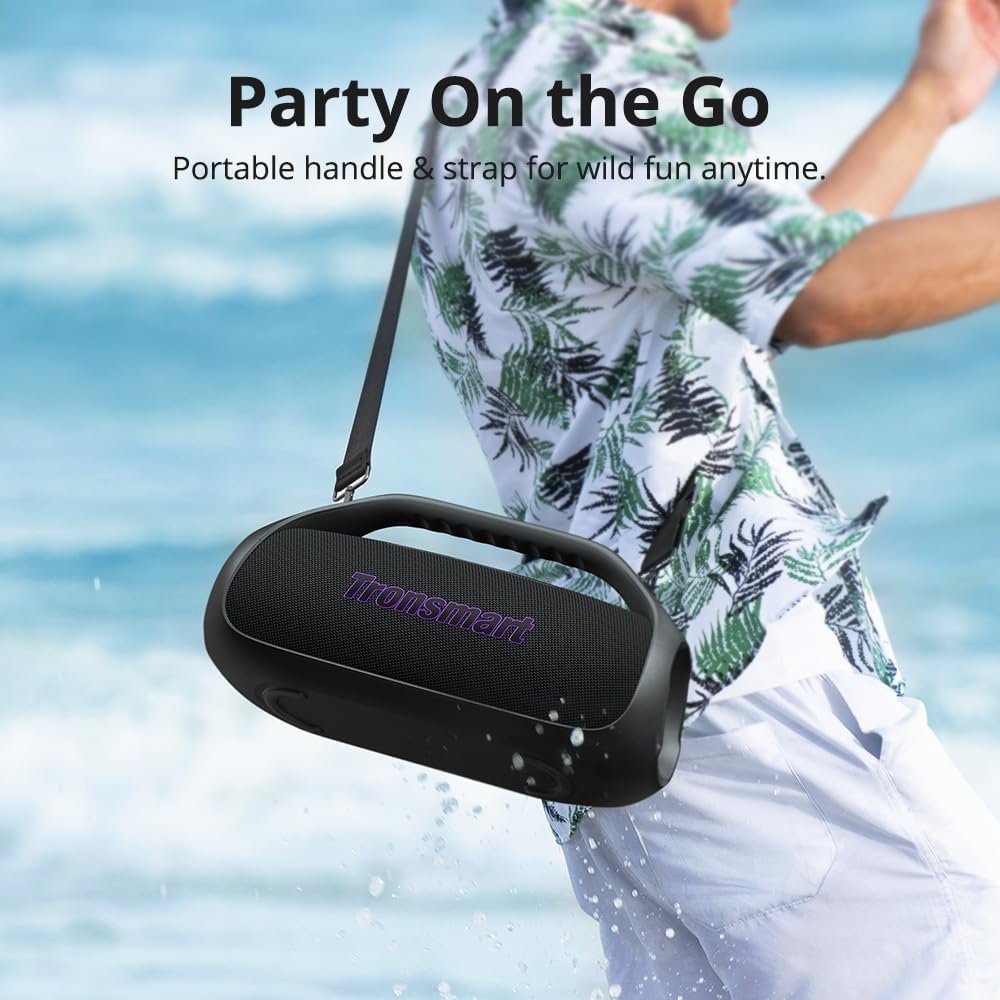 Detalle de Tronsmart Bang 2: Altoparlante Bluetooth 90 W con illuminazione RGB, autonomia 26 h e design portatile per outdoor