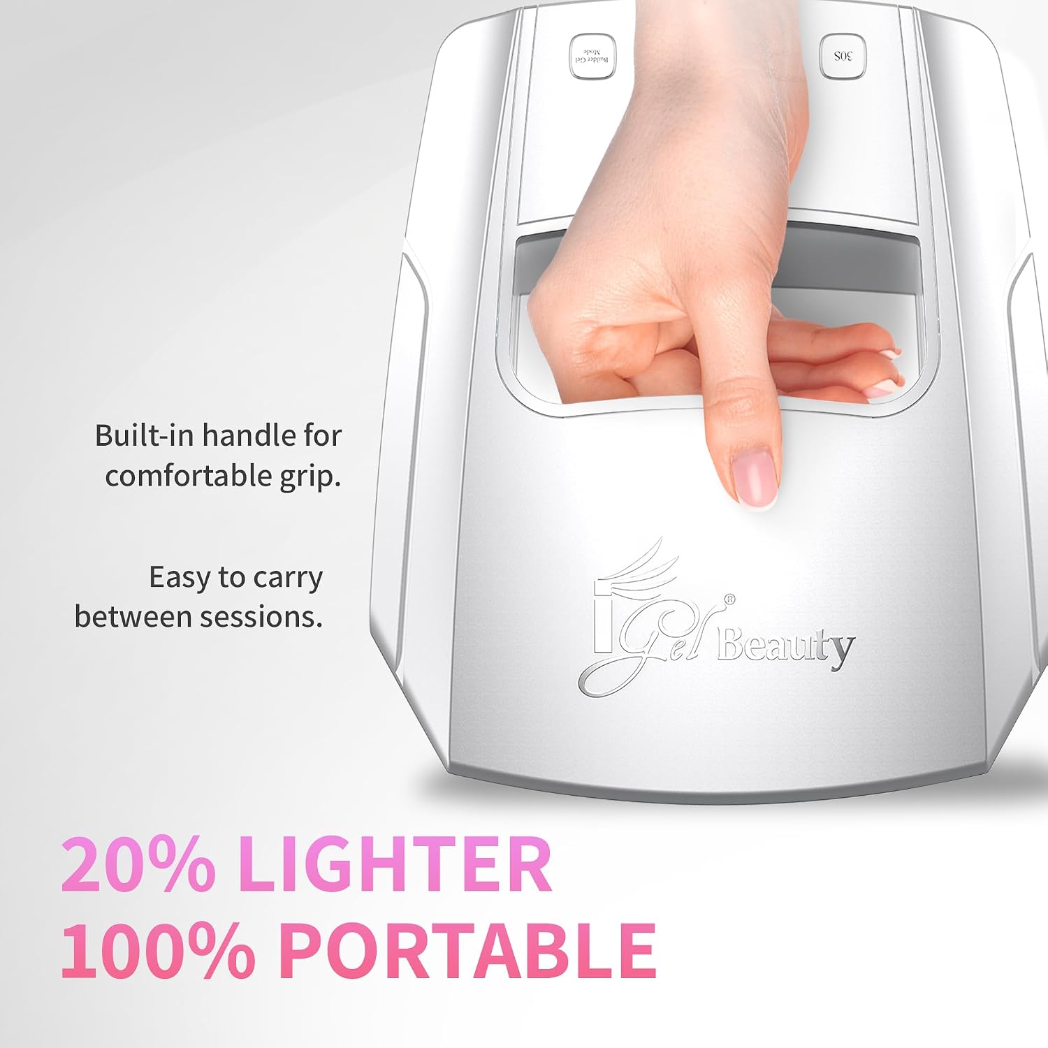 Detalle 2 de iGel Beauty Hybrid PRO 3.0 XL UV/LED Nail Lamp: Cordless 48W Studio-Grade for Builder Gel & Full-Hand Curing